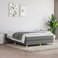 Box Spring Bed with Mattress Dark Gray Full Fabric X7340