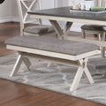 Grey Antique White Two-Seater Dining Bench N31683