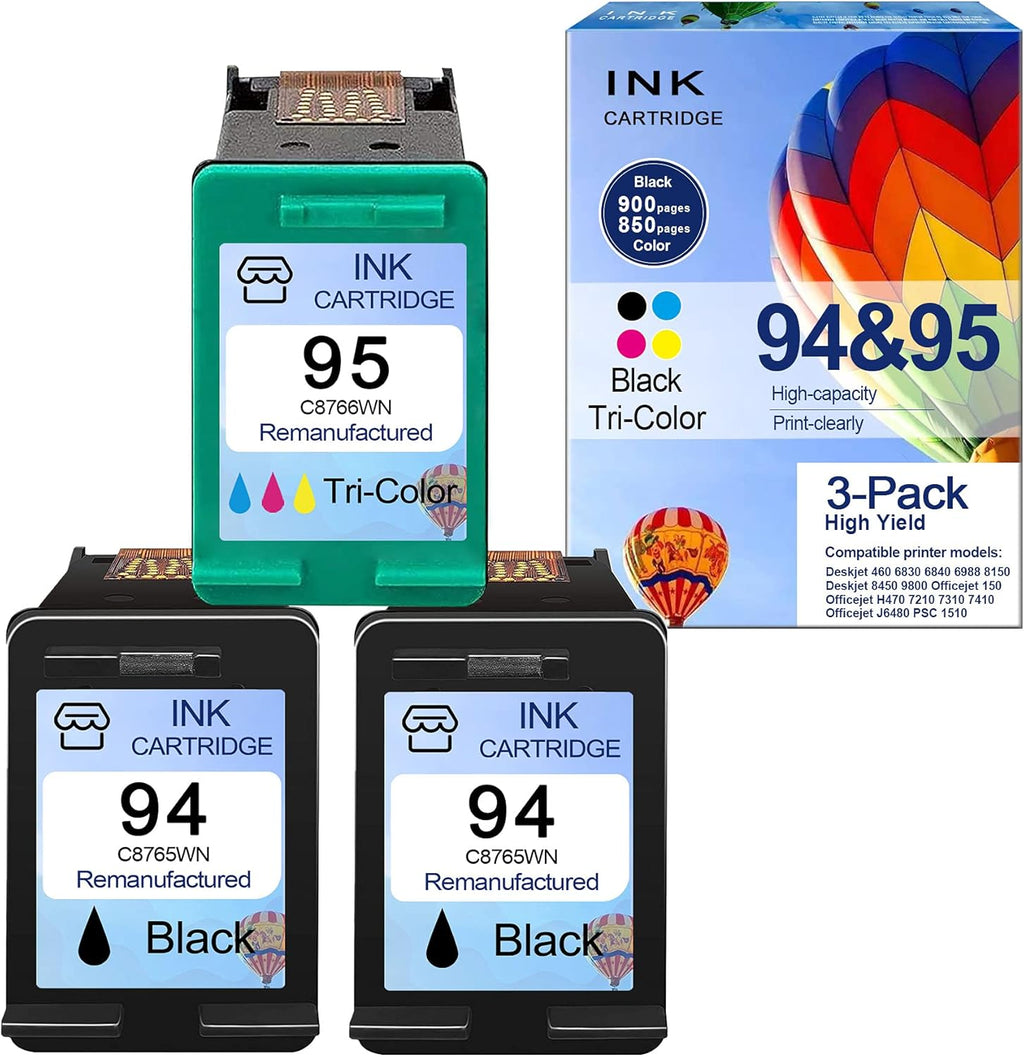 3-Pack Ink Cartridge (2 Black and 1 Tri-Color) O56458
