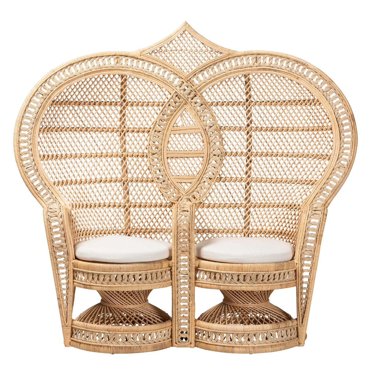 Natural Brown Rattan Two-Seater Chair Z41811