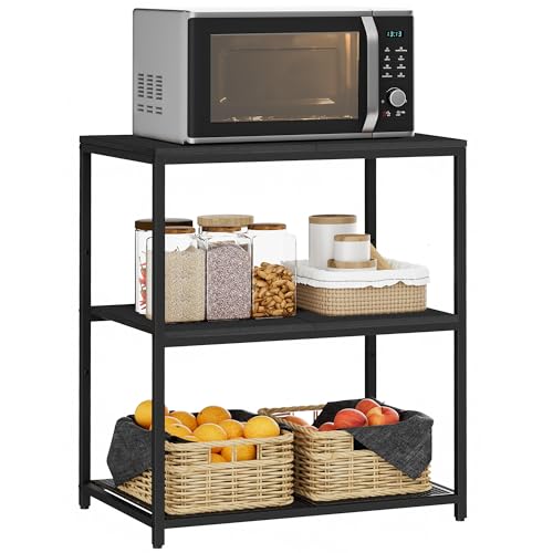 Black Kitchen Island with 3 Shelves E651410