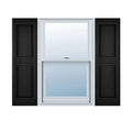 Black Raised Panel Shutters H664
