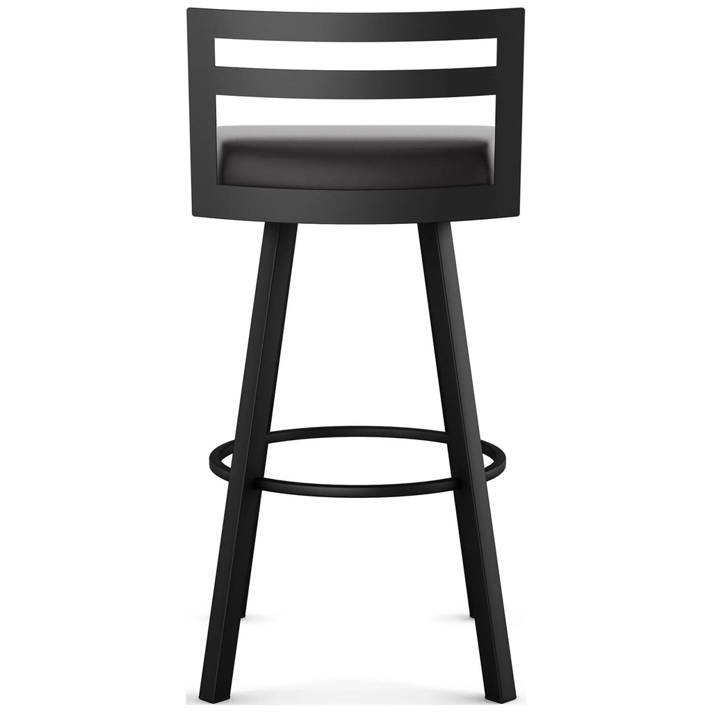 30 In. Swivel Bar Stool Black Faux Leather R262