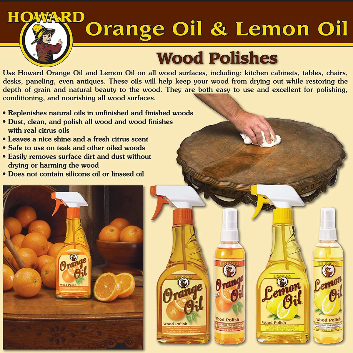 Lemon Oil Wood Polish 16-Ounce M32837
