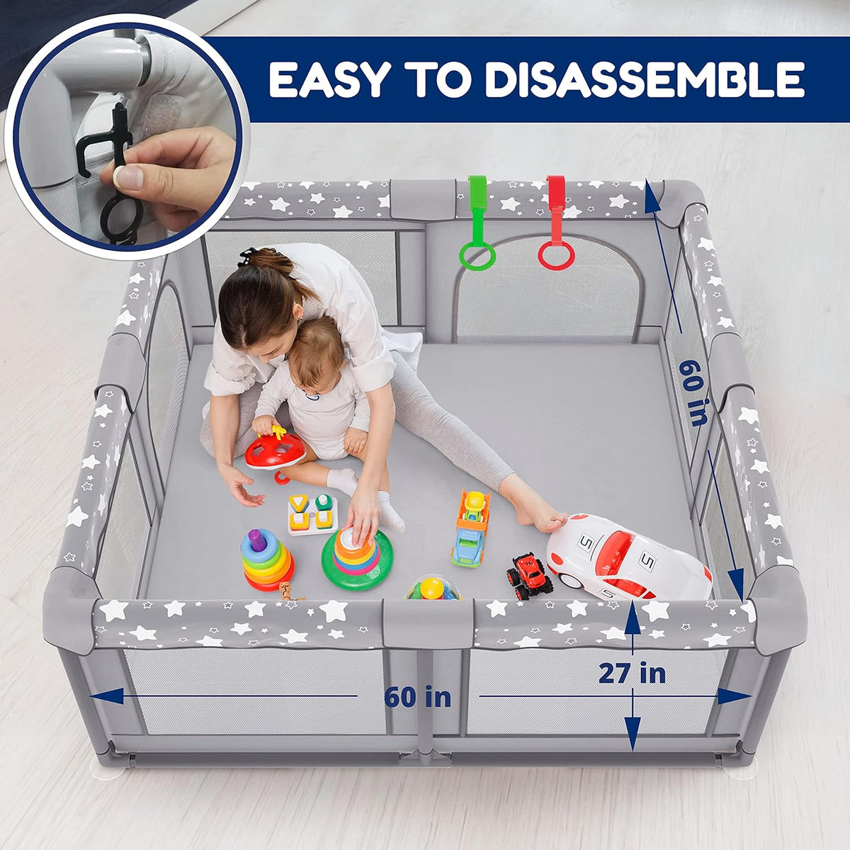 X-Large Foldable Portable Baby Playpen with Carry-Case Y6021