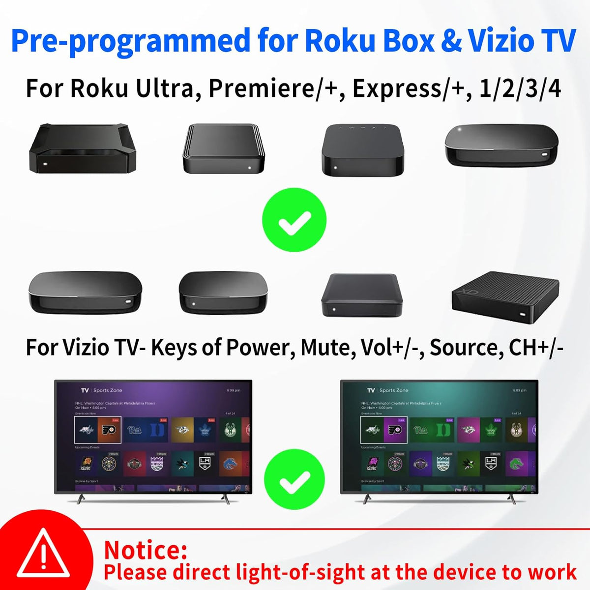 Remote for Roku with Volume Key and 9 Learning Keys G387