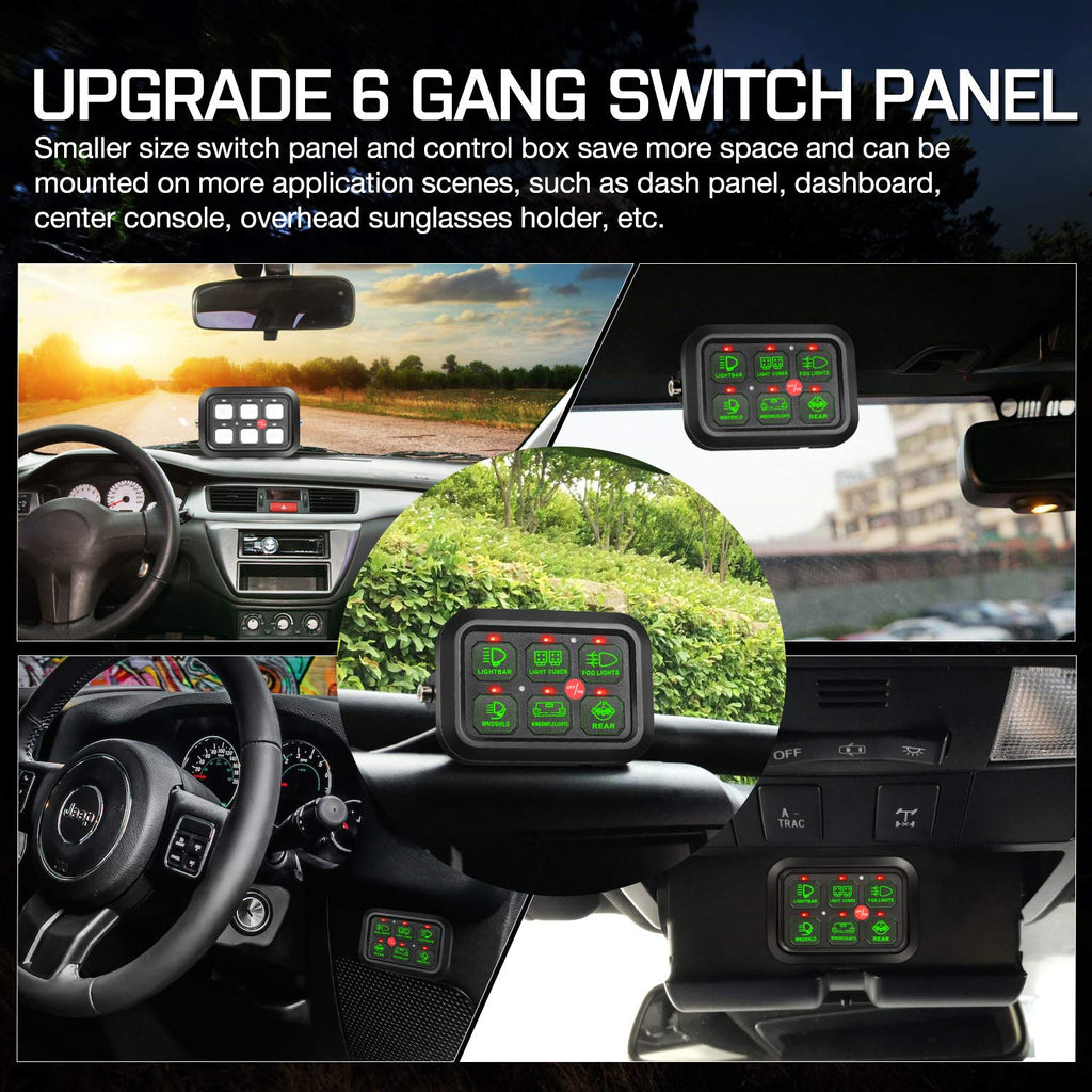 6 Gang Switch Panel with Harness Label Sticker Z54887