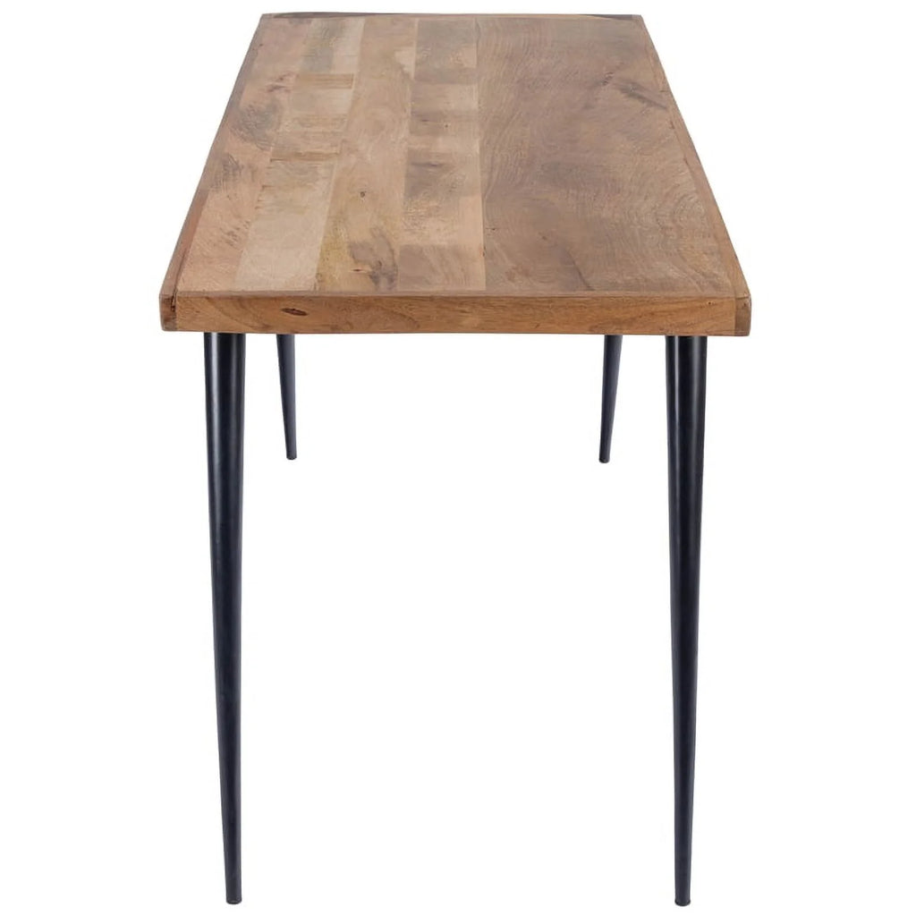 Rustic Industrial Natural Wood and Metal Desk in Brown Y297
