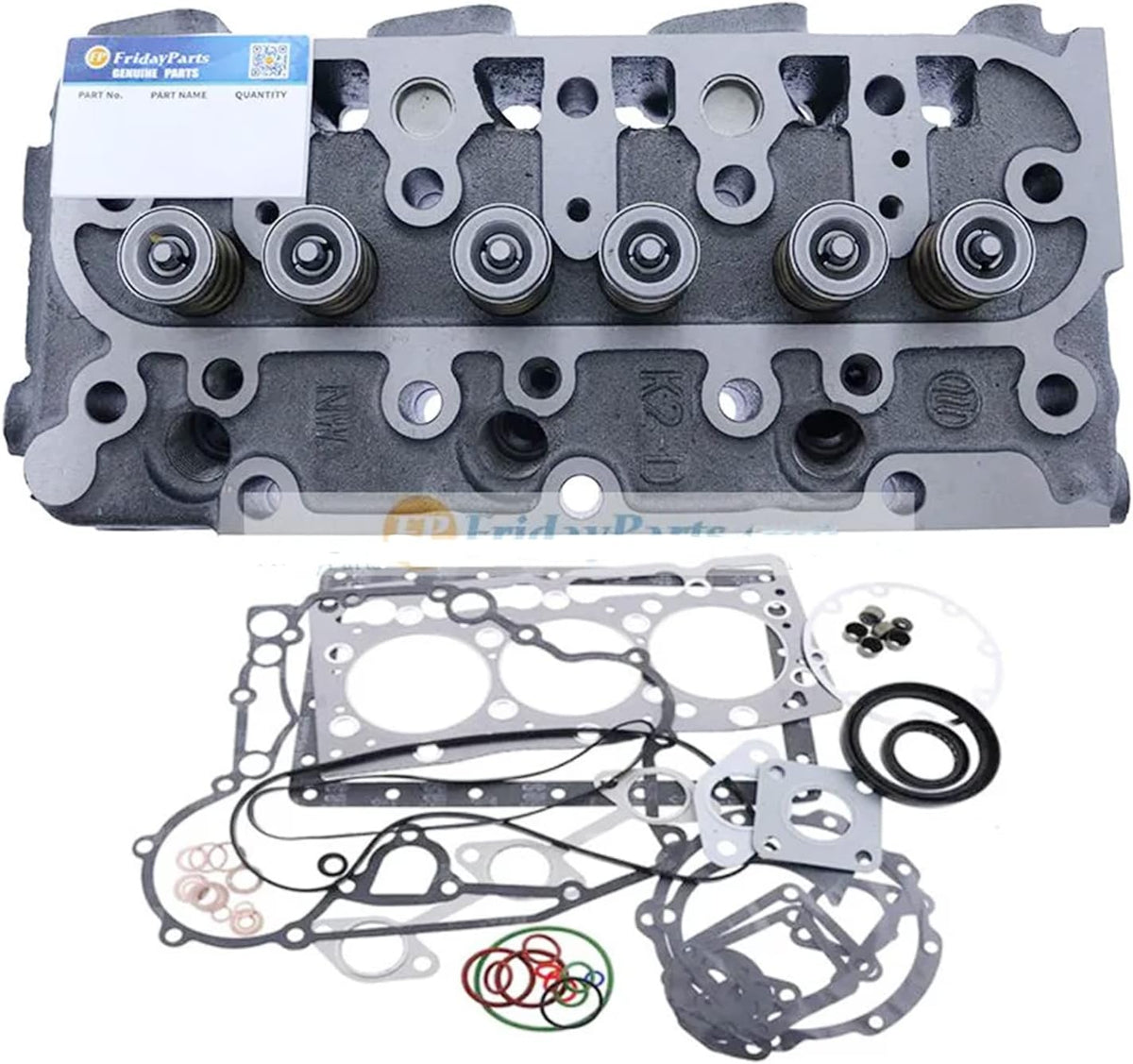 Complete Cylinder Head with Full Gasket Kit for Kubota Engine D1105 D89099
