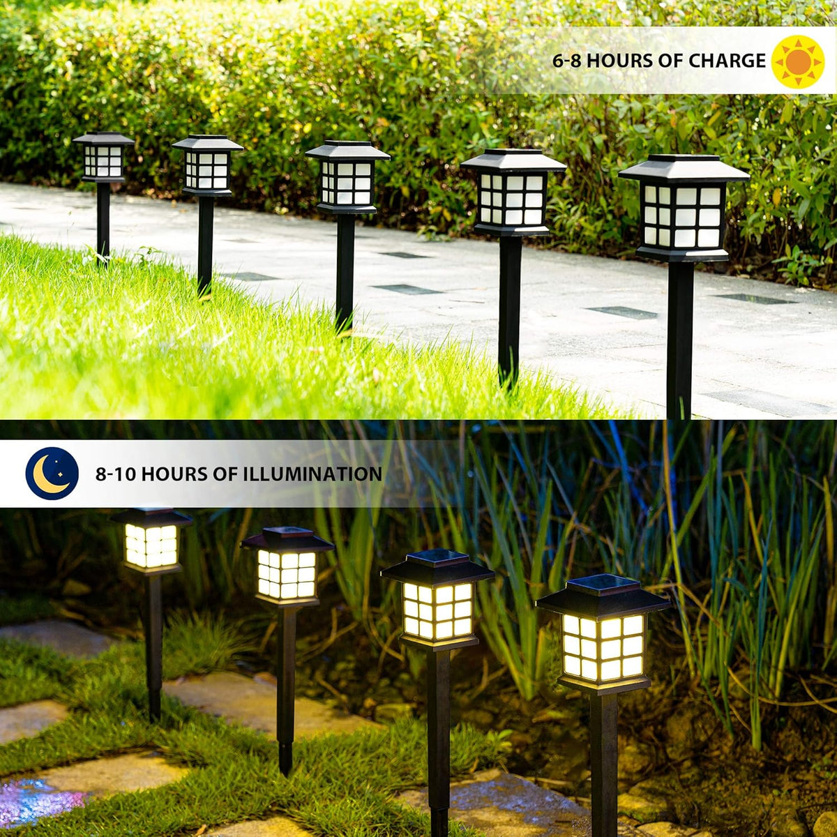 12 Pack Solar Path Lights Warm White W6514