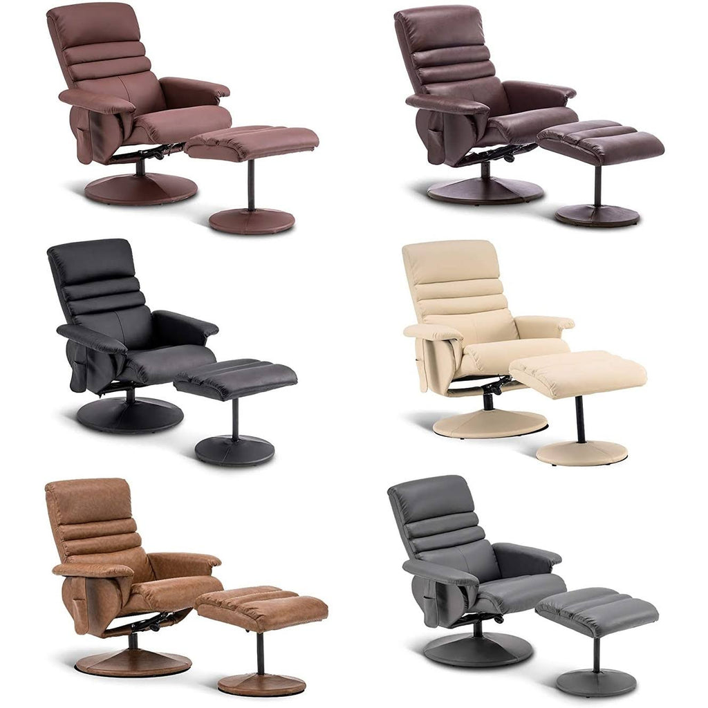 Saddle Swivel Massage Recliner Chair with Ottoman K759940
