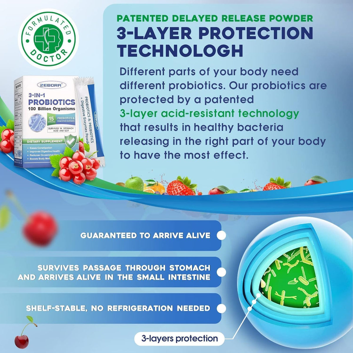 100 Billion Plus Probiotics with Digestive Enzymes & Prebiotics Y656