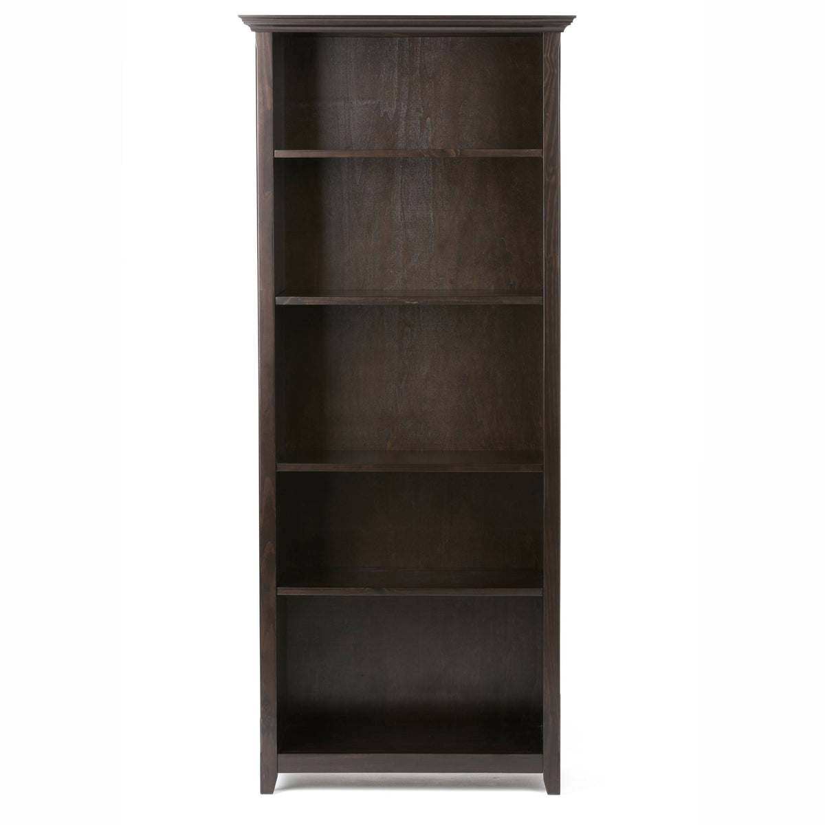 White 5 Shelf Solid Wood Bookcase Z47312