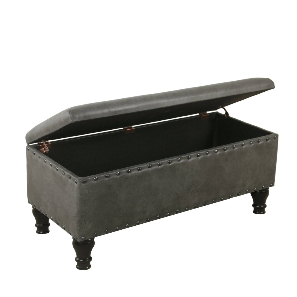 Large Storage Bench with Nailhead Trim A456187