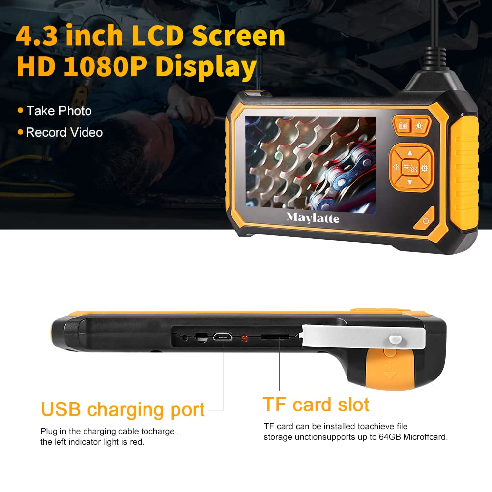 4.3 Inch 1080P HD Dual Lens Endoscope D613