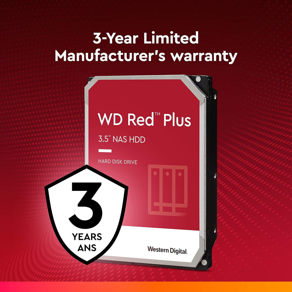 6TB WD Red Plus NAS Internal Hard Drive HDD - 5400 RPM, SATA 6 Gb/s, CMR, 64 MB Cache, 3.5 E42775