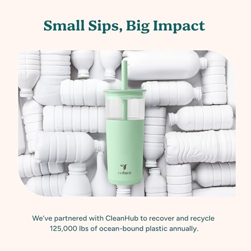 20 oz Vacuum Insulated Glass Tumbler with Lid & Straw G1558