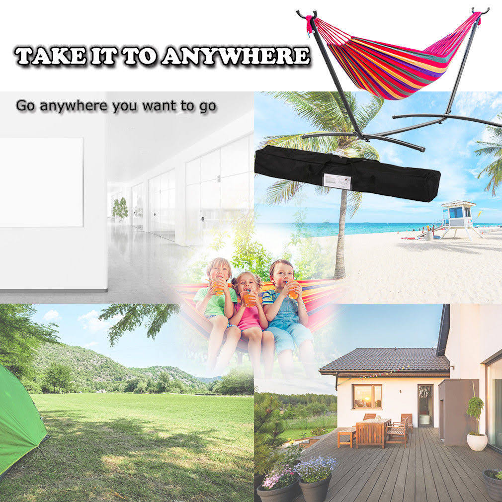 Double Hammock with Steel Stand and Carrying Case W462