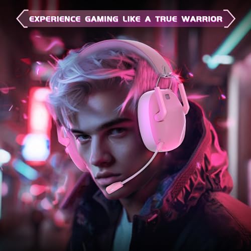 Black Wireless Gaming Headset with Bluetooth 5.3 and Noise Canceling Microphone H511
