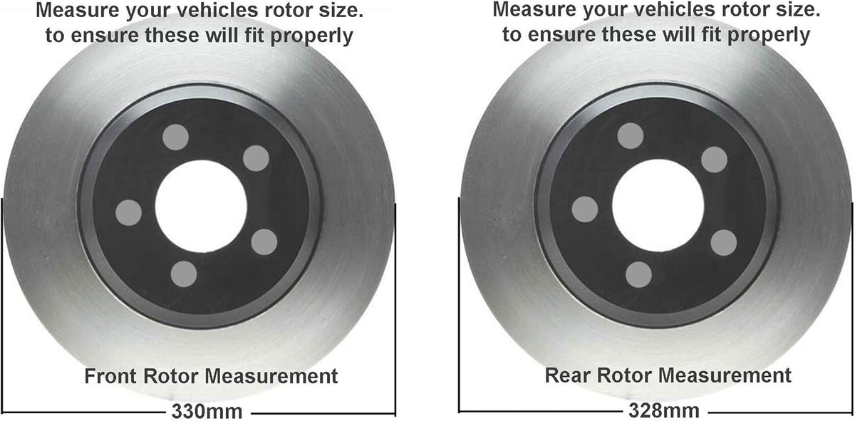 Front and Rear Disc Rotors + Brake Pads J167158