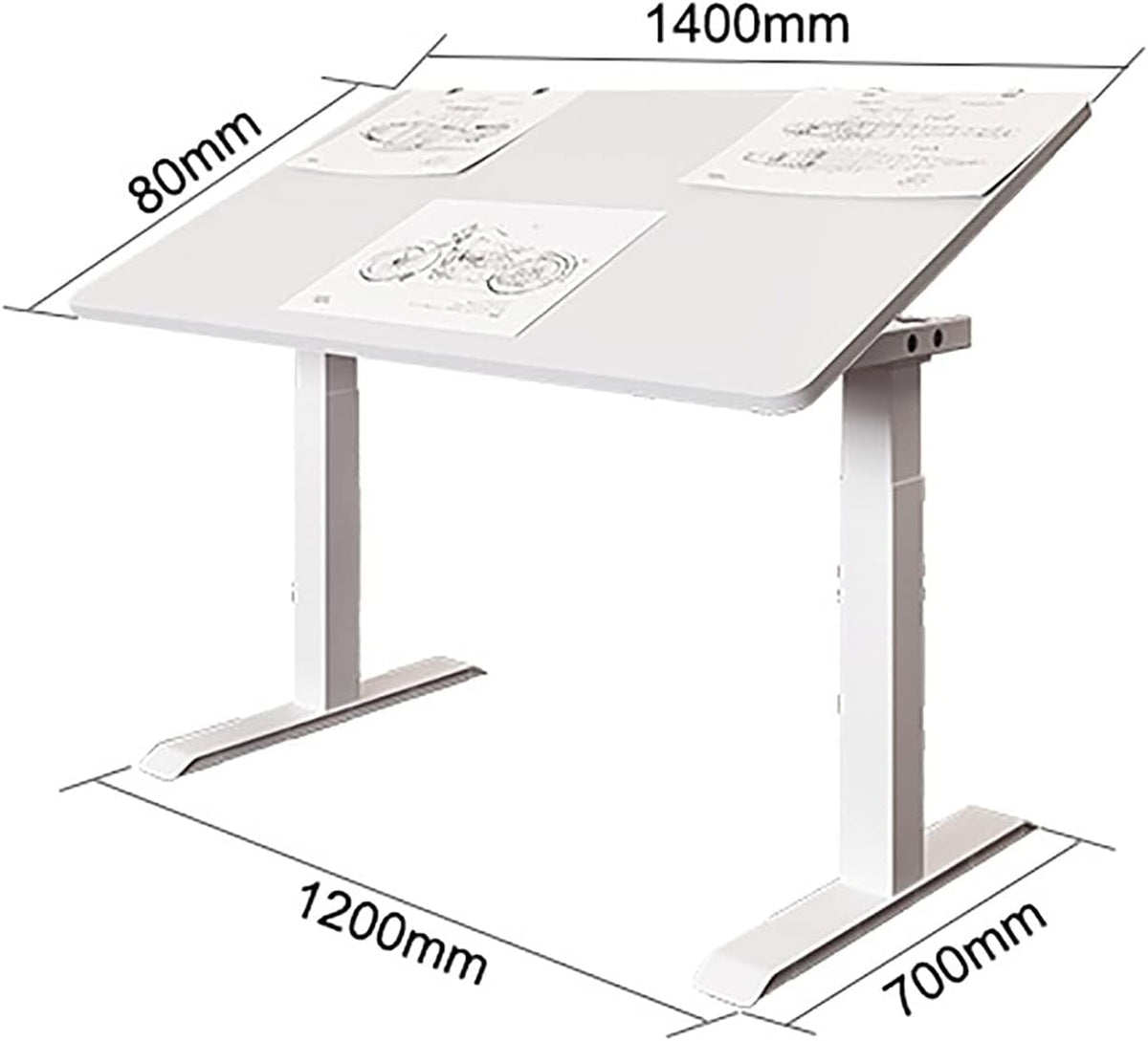 White 140x80Cm Tiltable Drafting Desk C13131