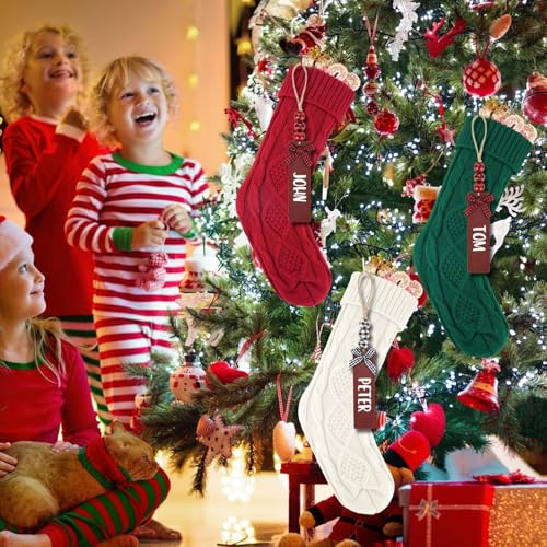18Inch Cable Knitted Christmas Stockings in Red, White, Green I705