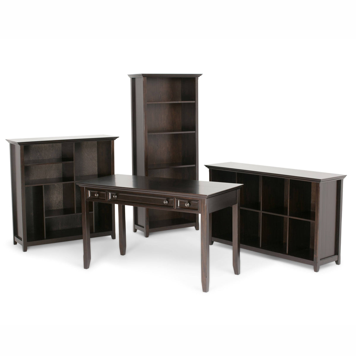 White 5 Shelf Solid Wood Bookcase Z47312