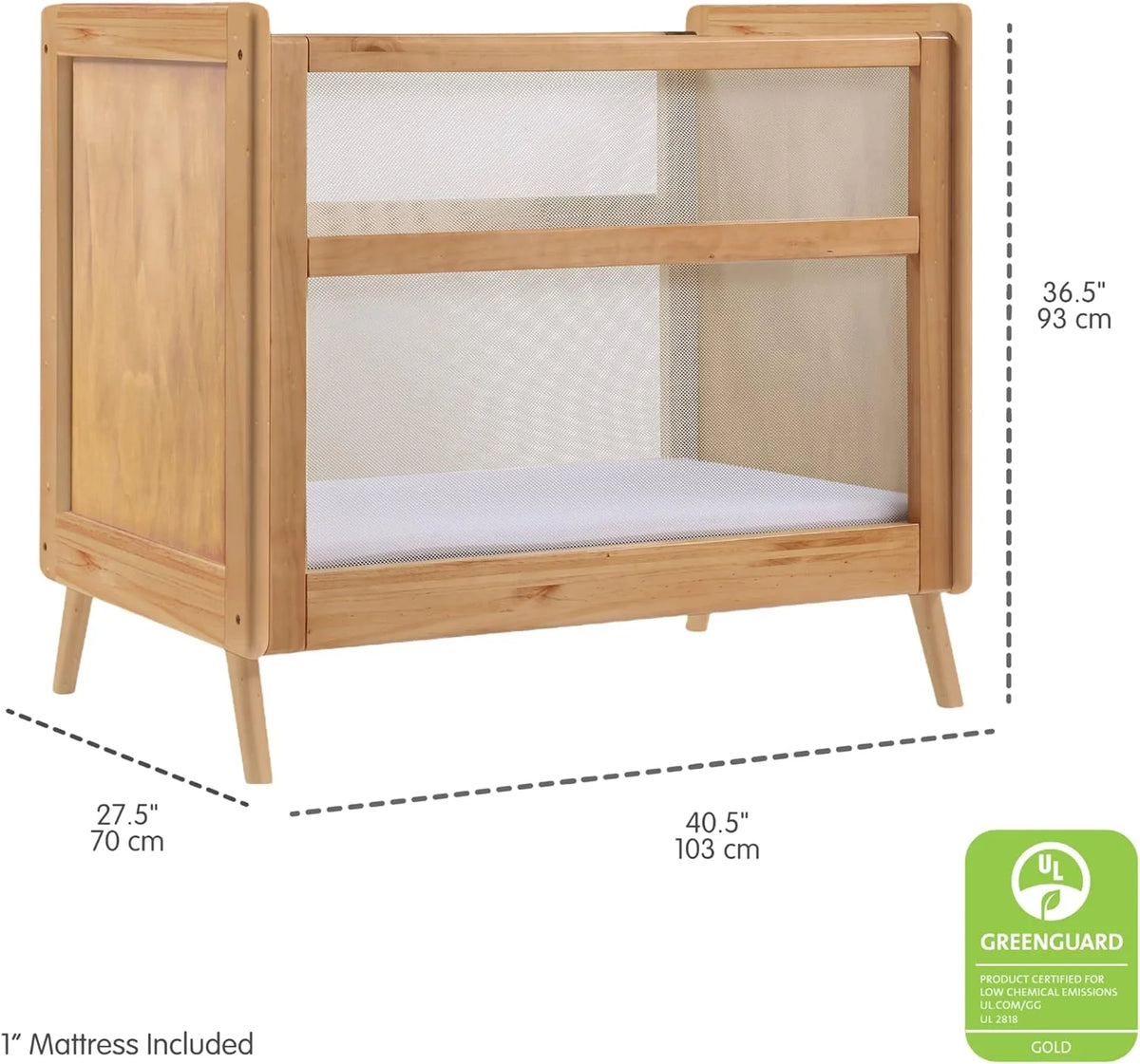 2-in-1 Mini Crib with Mattress A66364