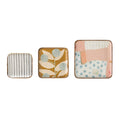 Enameled Acacia Wood Trays Square Set of 3 G5844