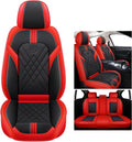 Black & Red Faux Leather Universal Car Seat Covers T961907