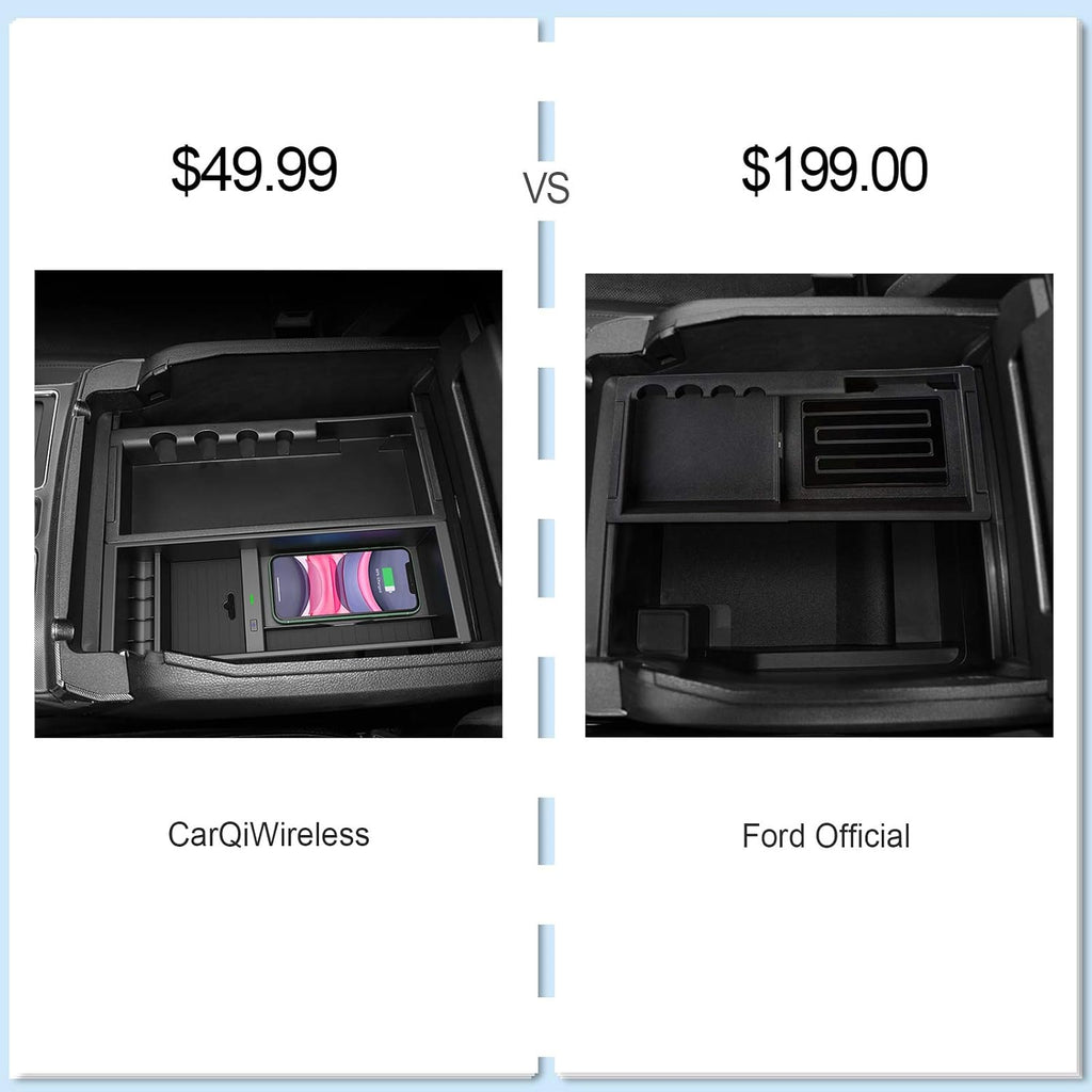 Wireless Charger Center Console Organizer Box for Ford F150 I62120