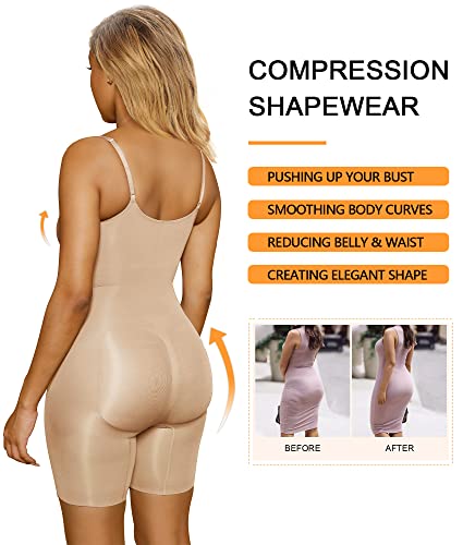 Mid Thigh Tummy Control Bodysuit M253