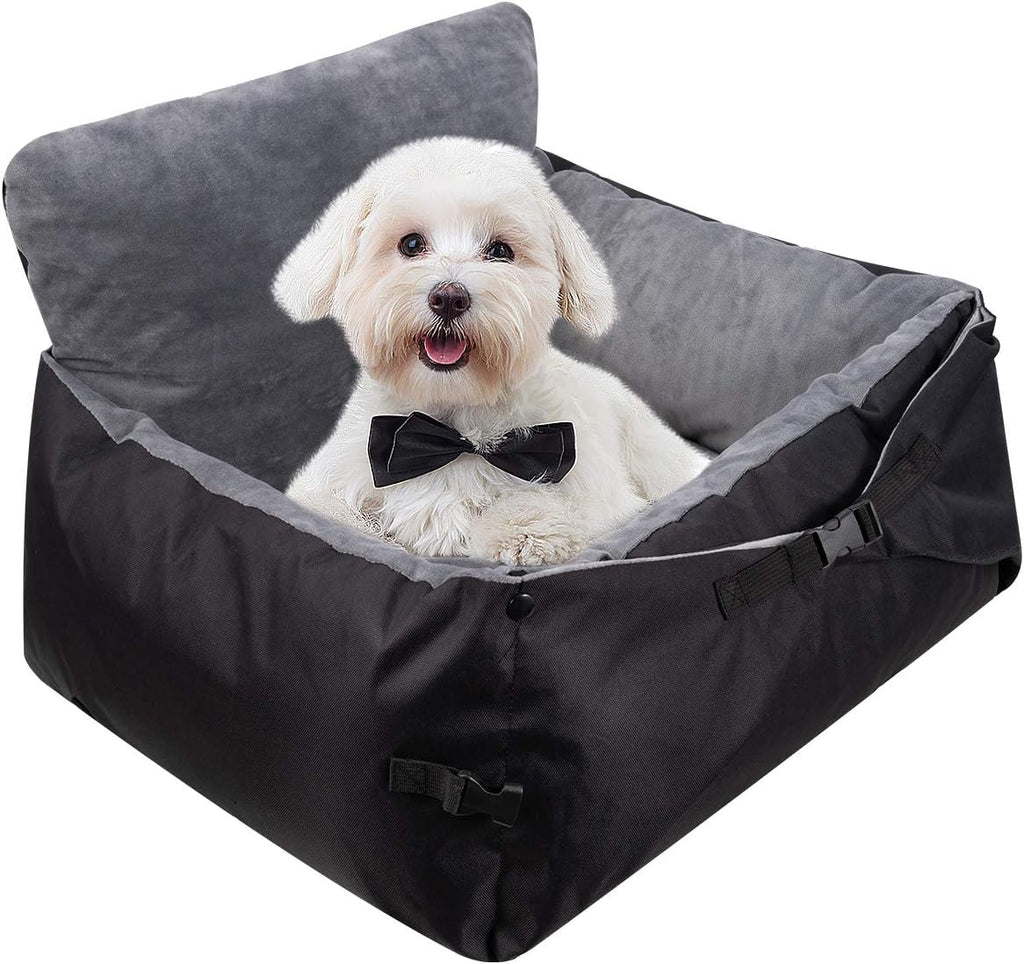 2-in-1 Dog Car Bed Booster Seat with Safety Leash O13278