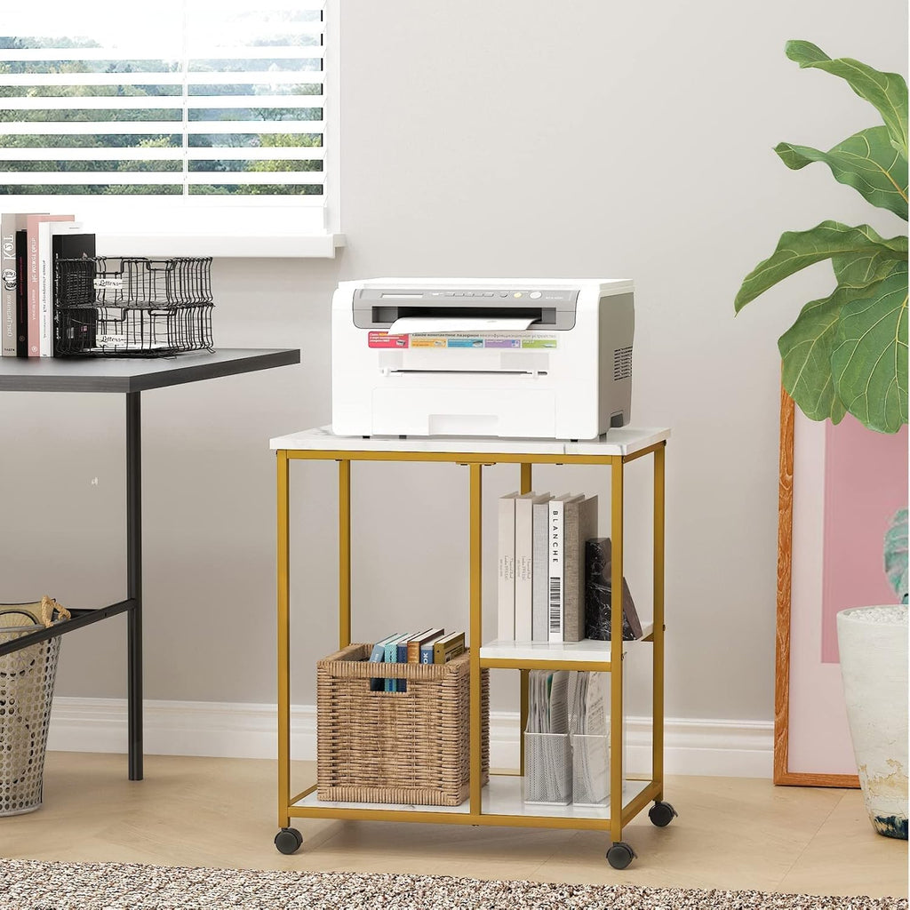 Gold Bar Cart with Shelves D5805