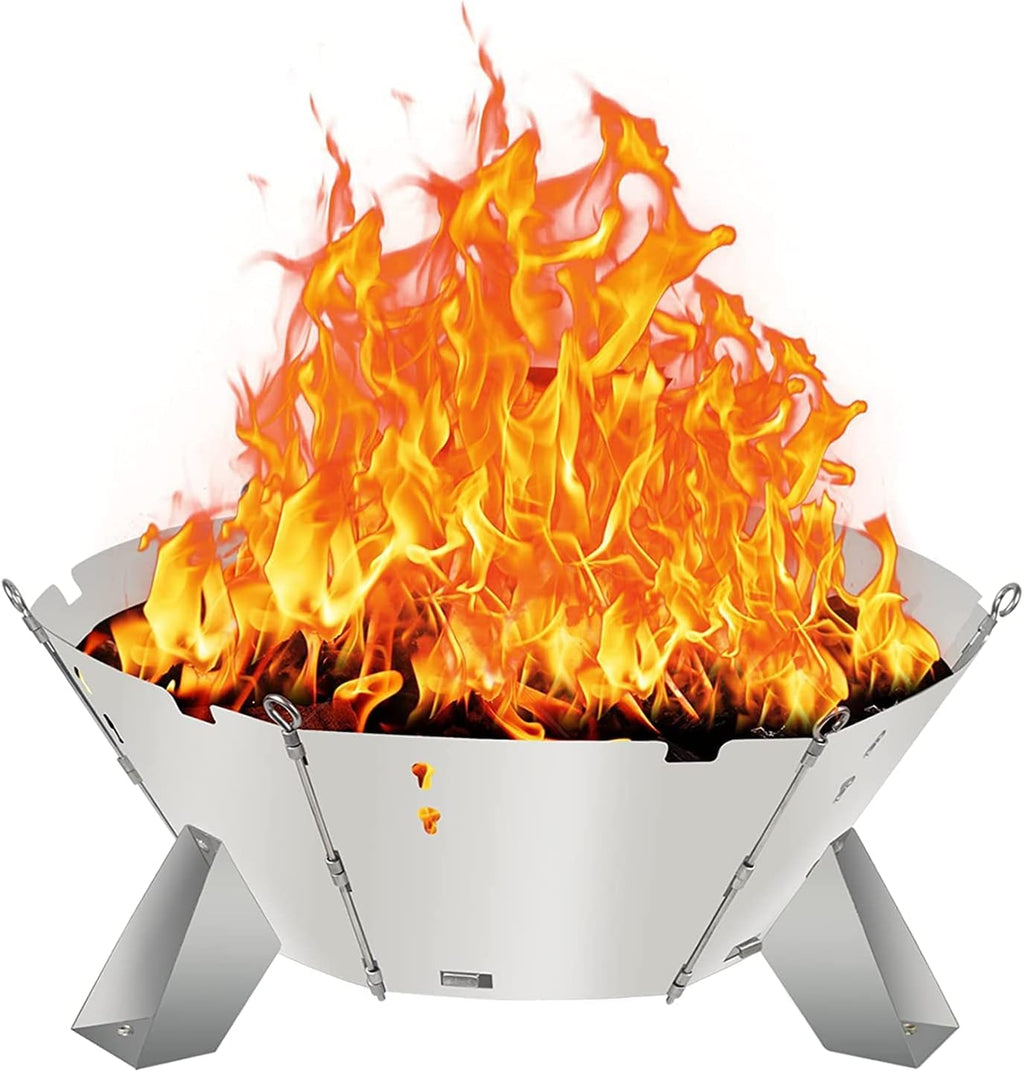 Portable Collapsible Stainless Steel Wood Burning Fire Pit W3519