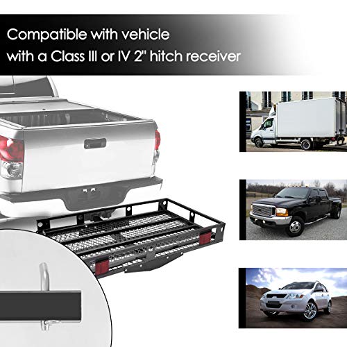 Heavy Duty Folding Hitch Cargo Carrier with Ramp, 500LBS Weight Capacity R771644