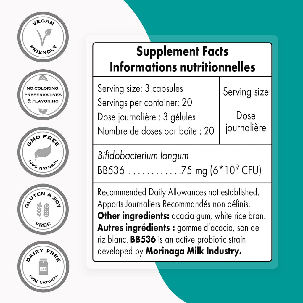 Bifidobacterium Longum Probiotics Supplement 60 DR Capsules X87801