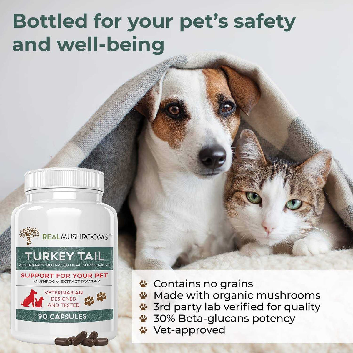 Turkey Tail Extract Capsules for Pets J586683