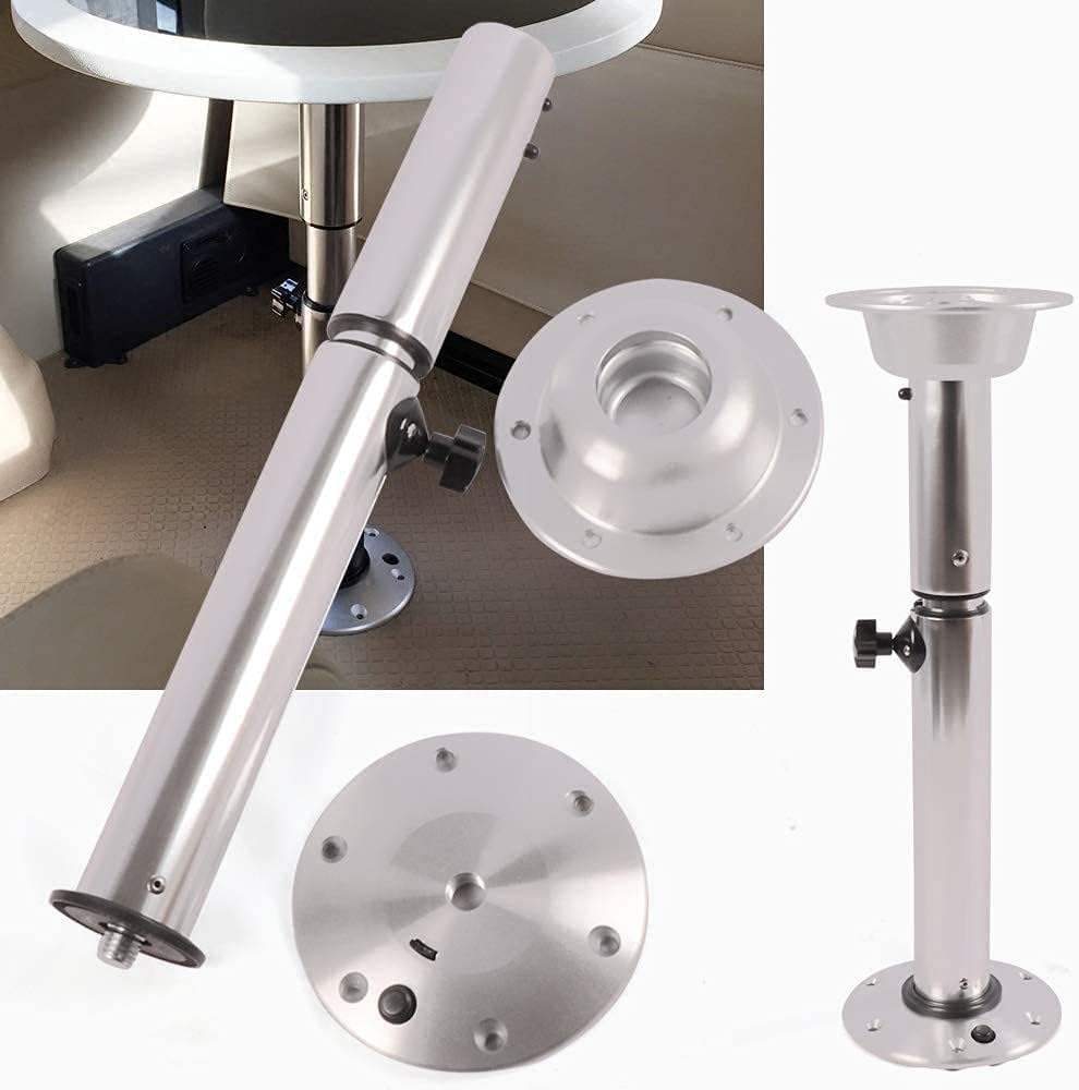 Adjustable Table Pedestal Stand 22-28 Inch Aluminum Finish Removable U271998