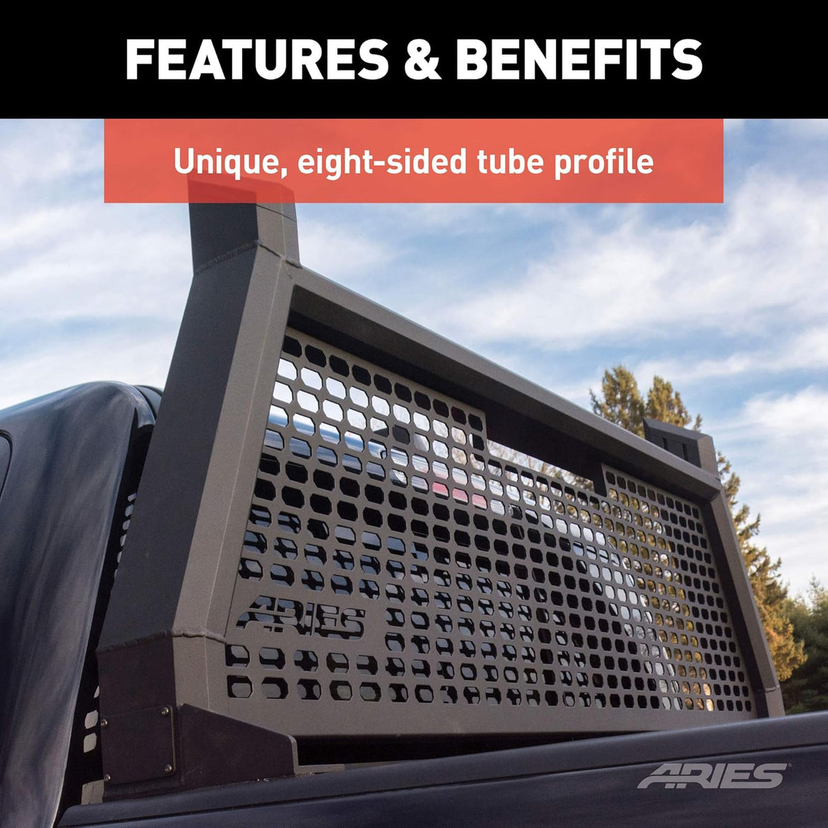 Black Aluminum Truck Headache Rack Cab Protector B410