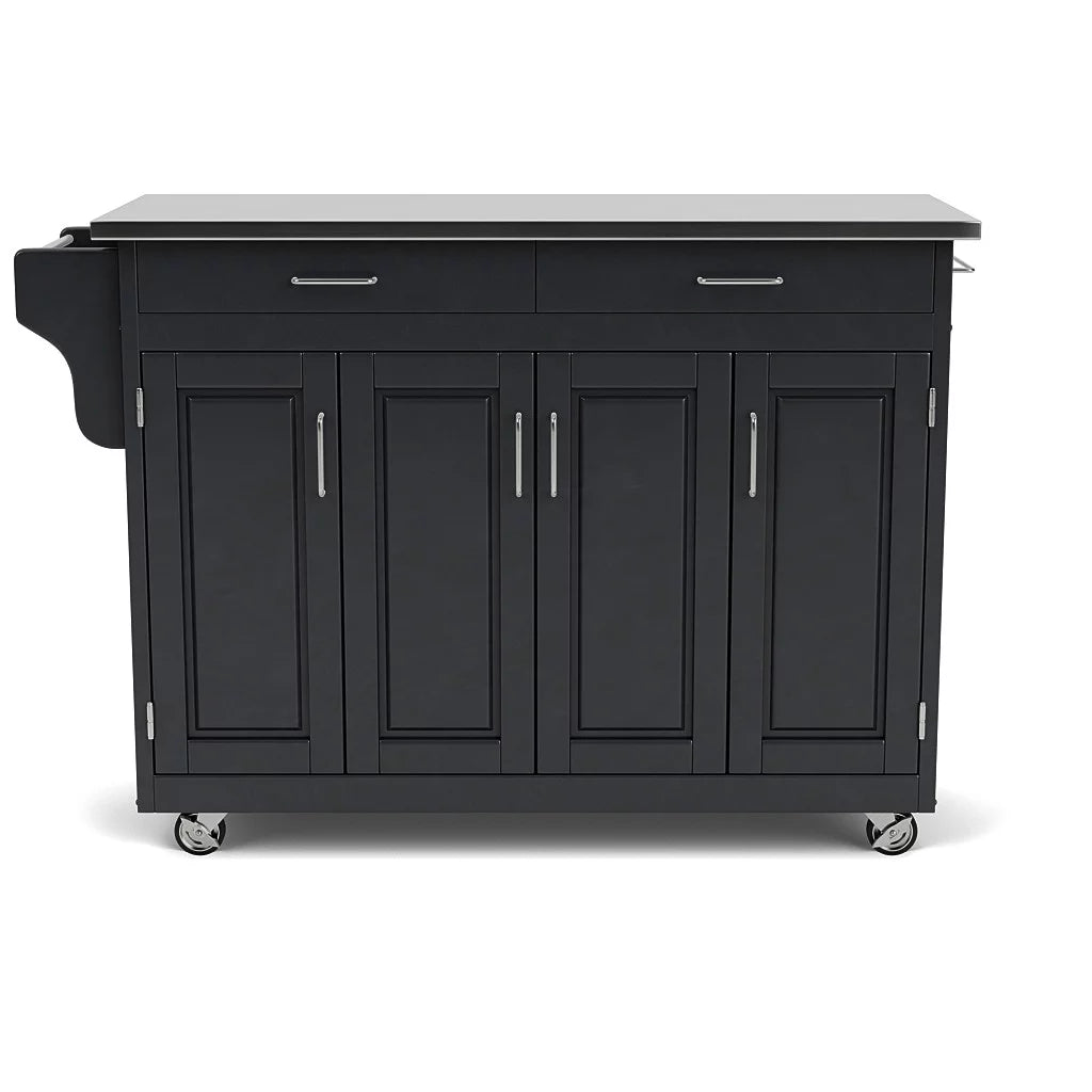 Wood Kitchen Cart in Black Z629