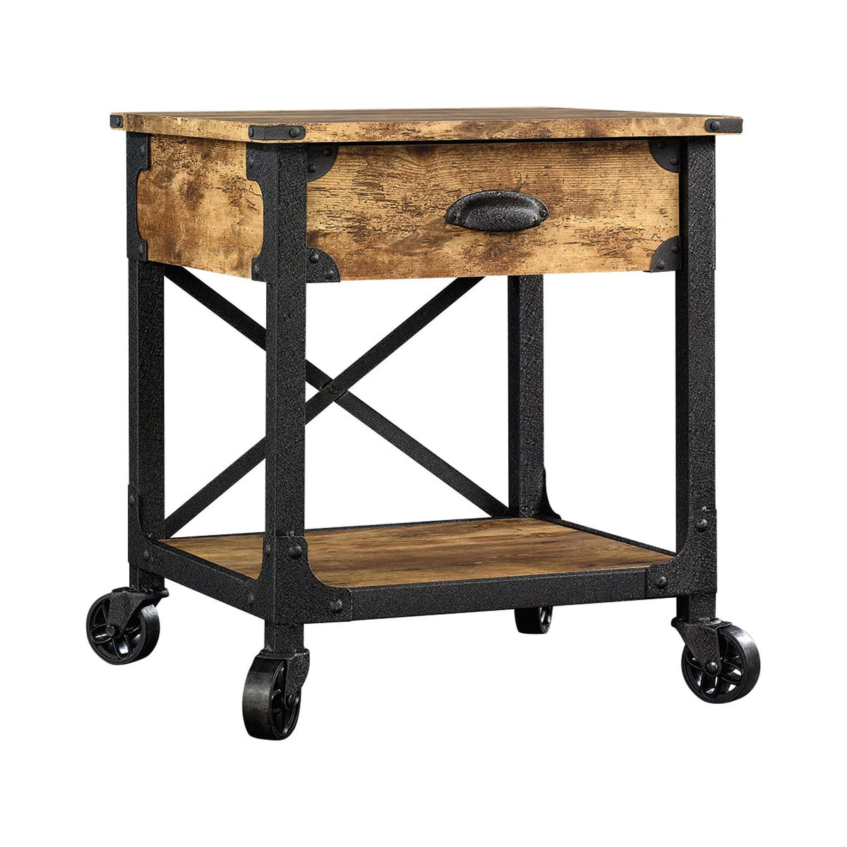 Rustic Country End Table Weathered Pine Finish Z1833