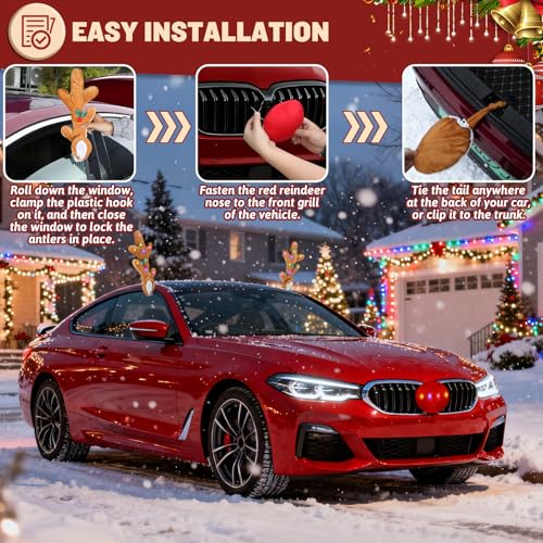 17 Inch LED Reindeer Antlers Car Decoration B167489