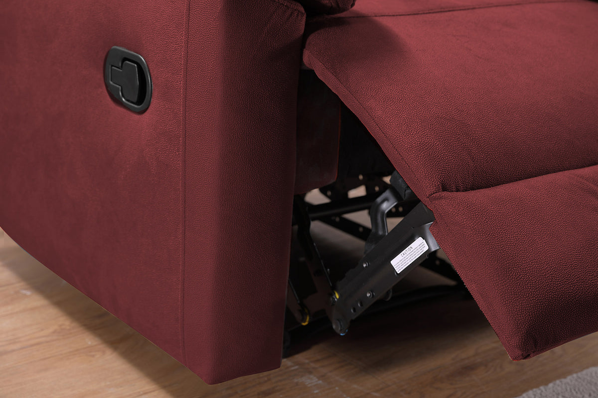Red Fabric Manual Recliner F621
