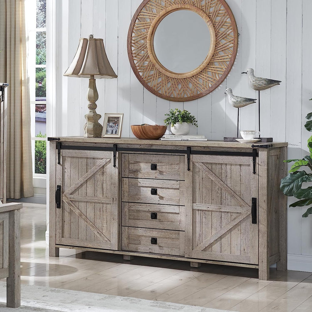 4 Drawer Light Rustic Oak Wood Dresser F691