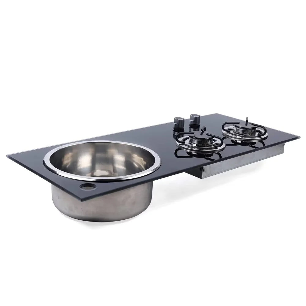 31" Two Burner Gas Cooktop with Sink Combo N2702