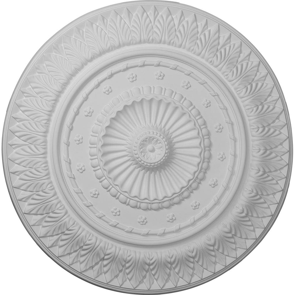 26 5/8x22OD x 2 1/4x22P Hand-Painted Warm Silver Ceiling Medallion F759