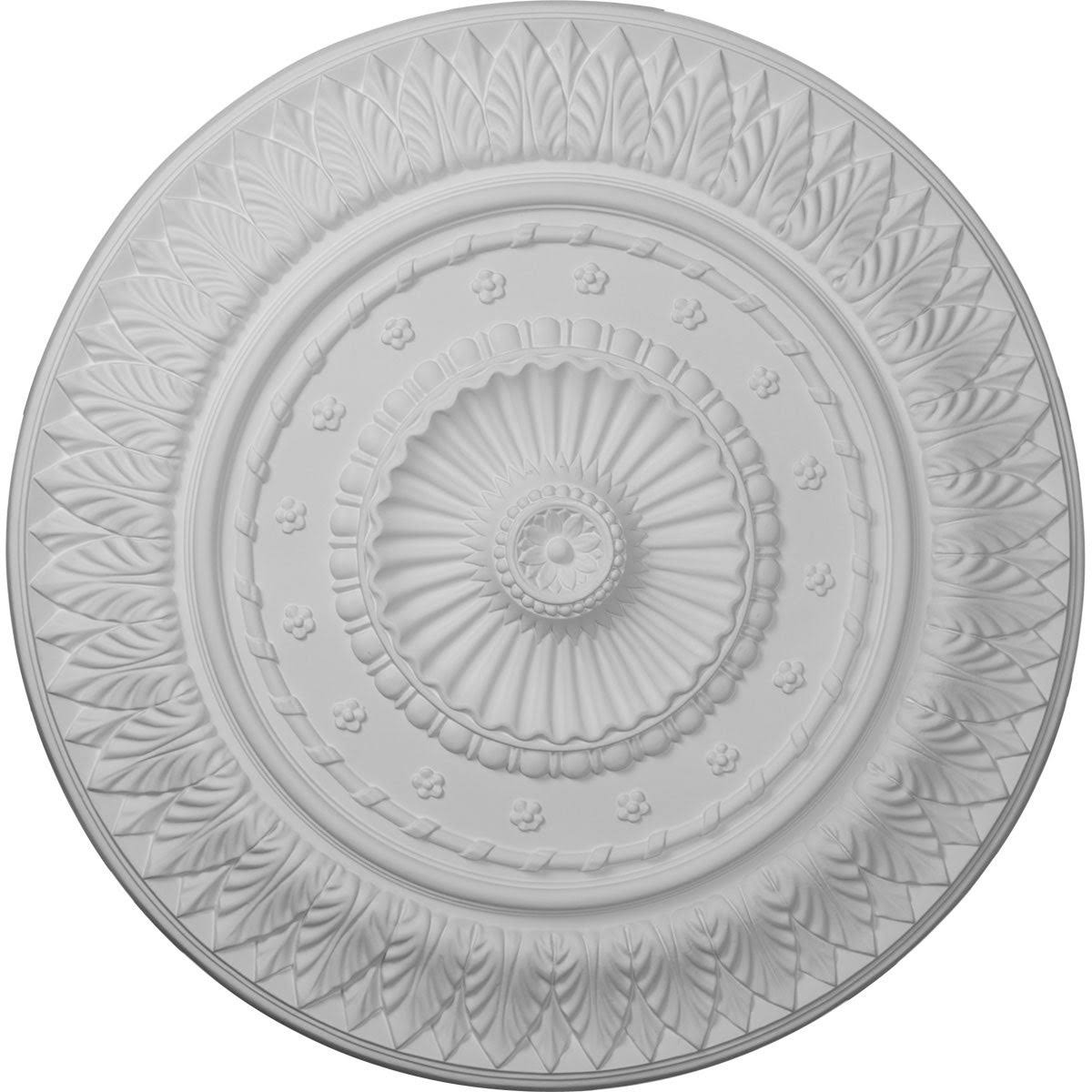 26 5/8x22OD x 2 1/4x22P Hand-Painted Warm Silver Ceiling Medallion F759