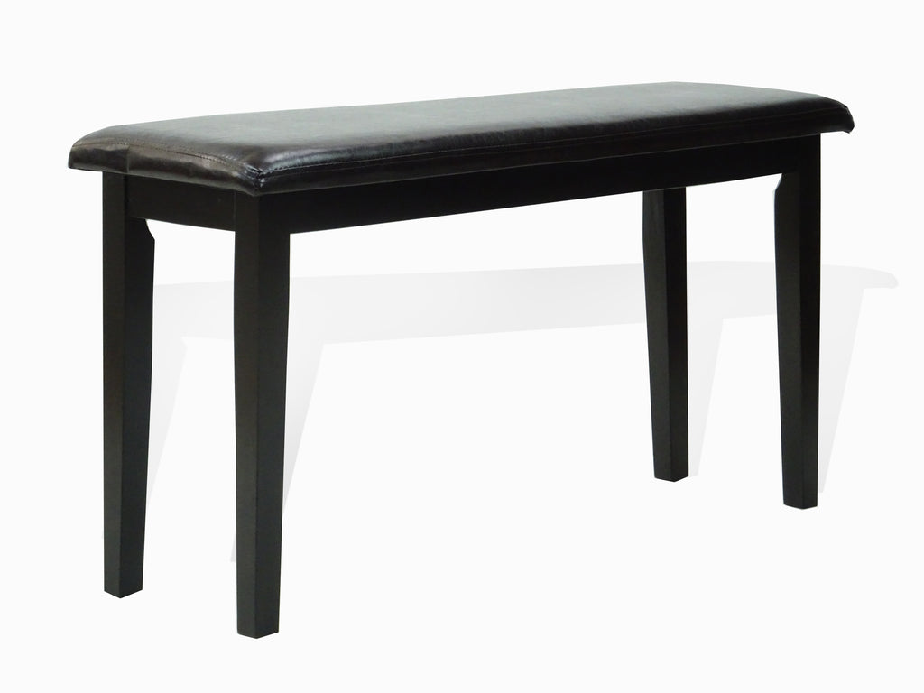 Espresso Rectangular Dining Table and 3 Wood Chairs and Stained Bench Z8996
