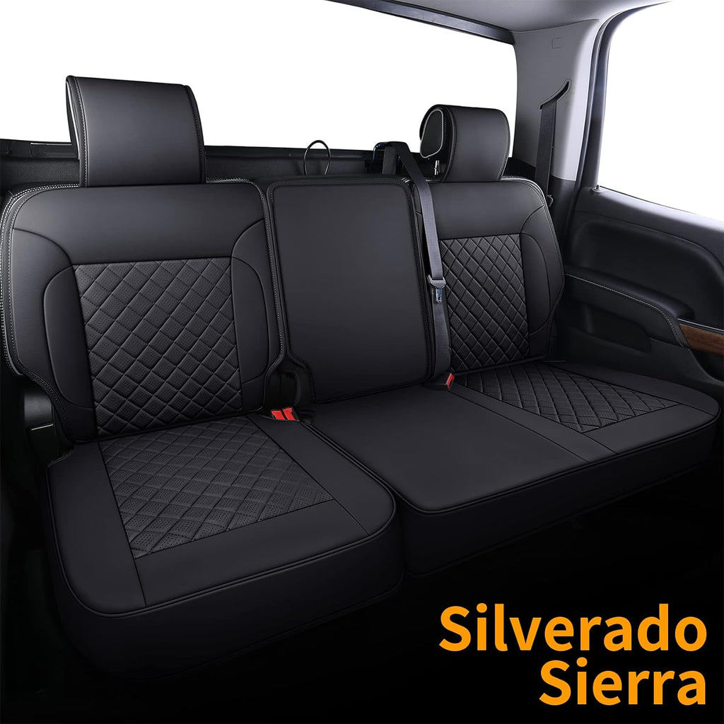 Blue Faux Leather Seat Covers Full Set K395